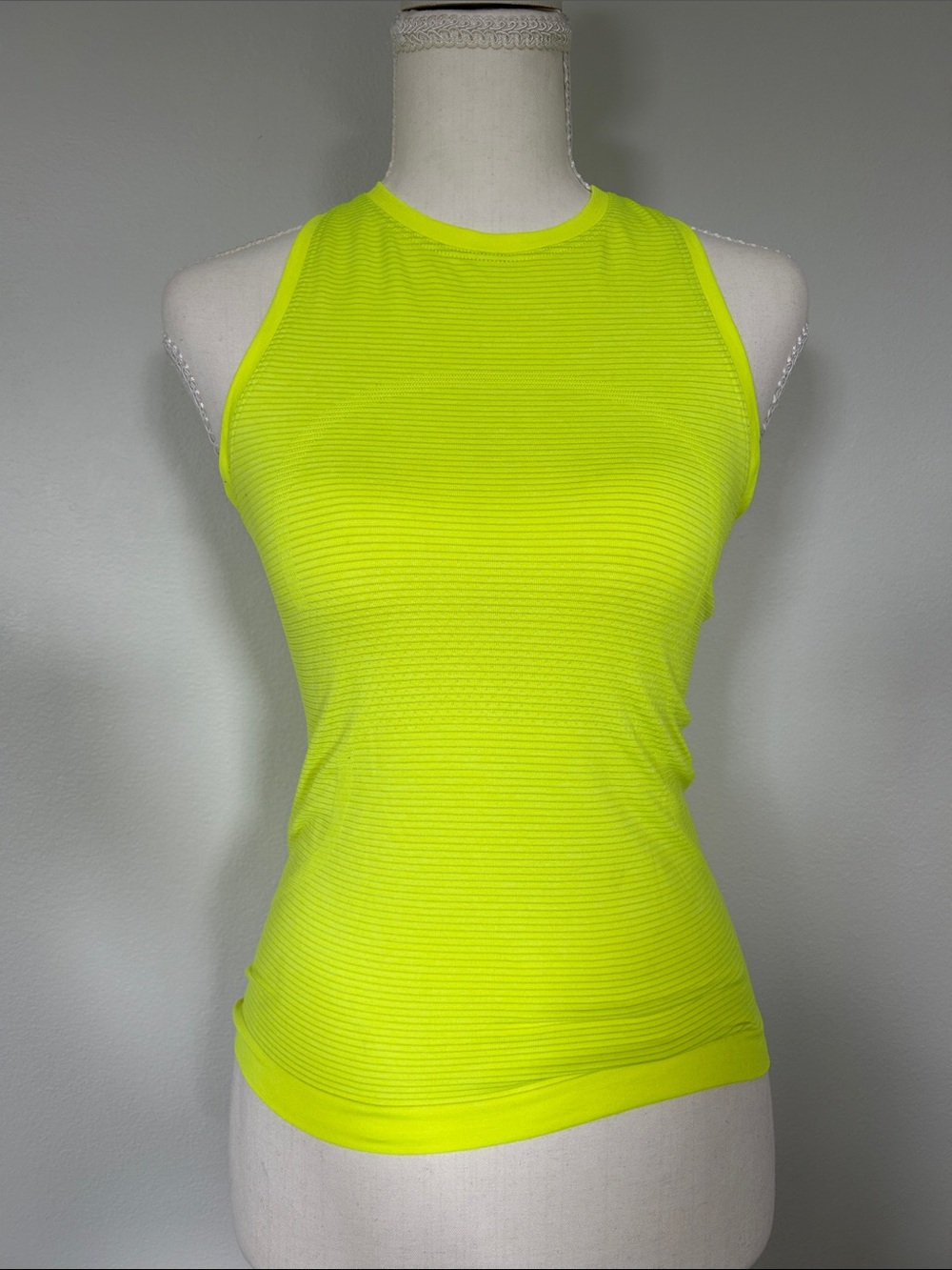 lululemon athletica Neon Yellow Ribbed High Neck Tank - Women